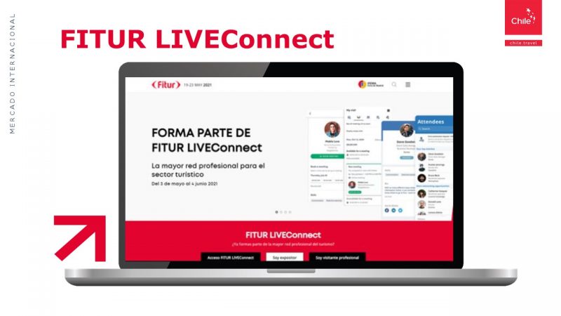 Imagen de un computador con el escritorio en la página web de Fitur LiveConnect 2021